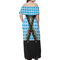 German Christmas Family Matching Off Shoulder Maxi Dress and Hawaiian Shirt Lederhosen Weihnachten Style with Bavaria Pattern - Wonder Print Shop