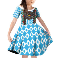 German Christmas Family Matching Off Shoulder Short Dress and Hawaiian Shirt Lederhosen Weihnachten Style with Bavaria Pattern - Wonder Print Shop