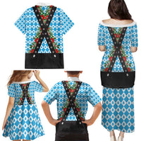 German Christmas Family Matching Puletasi and Hawaiian Shirt Lederhosen Weihnachten Style with Bavaria Pattern - Wonder Print Shop