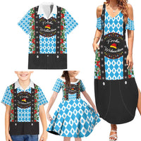 German Christmas Family Matching Summer Maxi Dress and Hawaiian Shirt Lederhosen Weihnachten Style with Bavaria Pattern - Wonder Print Shop