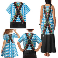 German Christmas Family Matching Tank Maxi Dress and Hawaiian Shirt Lederhosen Weihnachten Style with Bavaria Pattern - Wonder Print Shop