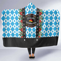 German Christmas Hooded Blanket Lederhosen Weihnachten Style with Bavaria Pattern