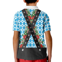 German Christmas Kid Polo Shirt Lederhosen Weihnachten Style with Bavaria Pattern - Wonder Print Shop