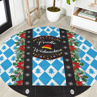 German Christmas Round Carpet Lederhosen Weihnachten Style with Bavaria Pattern