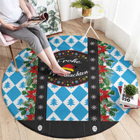 German Christmas Round Carpet Lederhosen Weihnachten Style with Bavaria Pattern