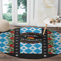 German Christmas Round Carpet Lederhosen Weihnachten Style with Bavaria Pattern