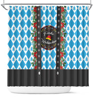 German Christmas Shower Curtain Lederhosen Weihnachten Style with Bavaria Pattern