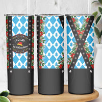 German Christmas Skinny Tumbler Lederhosen Weihnachten Style with Bavaria Pattern - Wonder Print Shop