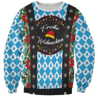 German Christmas Sweatshirt Lederhosen Weihnachten Style with Bavaria Pattern - Wonder Print Shop