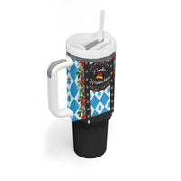 German Christmas Tumbler With Handle Lederhosen Weihnachten Style with Bavaria Pattern - Wonder Print Shop