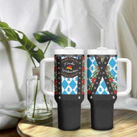 German Christmas Tumbler With Handle Lederhosen Weihnachten Style with Bavaria Pattern - Wonder Print Shop