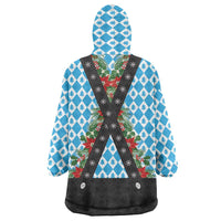 German Christmas Wearable Blanket Hoodie Lederhosen Weihnachten Style with Bavaria Pattern - Wonder Print Shop