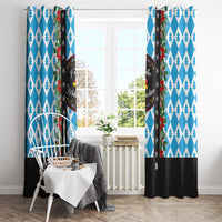 German Christmas Window Curtain Lederhosen Weihnachten Style with Bavaria Pattern - Wonder Print Shop