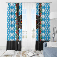 German Christmas Window Curtain Lederhosen Weihnachten Style with Bavaria Pattern - Wonder Print Shop