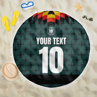 Custom German Christmas Beach Blanket German Football Jersey mix Santa Suit Style - Wonder Print Shop