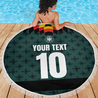 Custom German Christmas Beach Blanket German Football Jersey mix Santa Suit Style - Wonder Print Shop