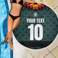 Custom German Christmas Beach Blanket German Football Jersey mix Santa Suit Style - Wonder Print Shop