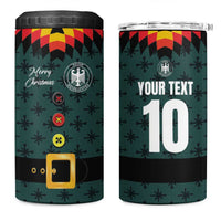 Custom German Christmas 4 in 1 Can Cooler Tumbler German Football Jersey mix Santa Suit Style - Wonder Print Shop