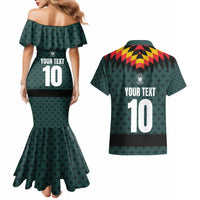 Custom German Christmas Couples Matching Mermaid Dress and Hawaiian Shirt German Football Jersey mix Santa Suit Style - Wonder Print Shop