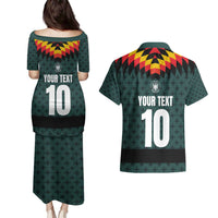 Custom German Christmas Couples Matching Puletasi and Hawaiian Shirt German Football Jersey mix Santa Suit Style - Wonder Print Shop