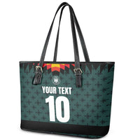 Custom German Christmas Leather Tote Bag German Football Jersey mix Santa Suit Style - Wonder Print Shop