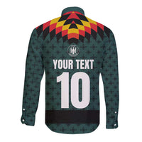 Custom German Christmas Long Sleeve Button Shirt German Football Jersey mix Santa Suit Style - Wonder Print Shop