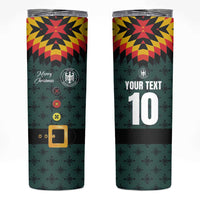 Custom German Christmas Skinny Tumbler German Football Jersey mix Santa Suit Style - Wonder Print Shop