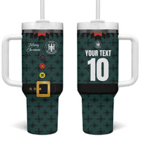 Custom German Christmas Tumbler With Handle German Football Jersey mix Santa Suit Style - Wonder Print Shop