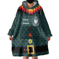 Custom German Christmas Wearable Blanket Hoodie German Football Jersey mix Santa Suit Style - Wonder Print Shop