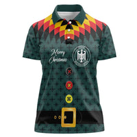 Custom German Christmas Women Polo Shirt German Football Jersey mix Santa Suit Style - Wonder Print Shop