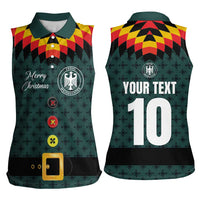 Custom German Christmas Women Sleeveless Polo Shirt German Football Jersey mix Santa Suit Style - Wonder Print Shop