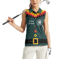 Custom German Christmas Women Sleeveless Polo Shirt German Football Jersey mix Santa Suit Style - Wonder Print Shop