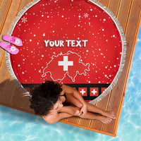 Personalized Swiss Christmas - Designed in Santa Suit Beach Blanket - Wonder Print Shop