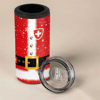 Personalized Swiss Christmas - Designed in Santa Suit 4 in 1 Can Cooler Tumbler - Wonder Print Shop