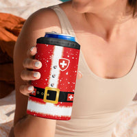 Personalized Swiss Christmas - Designed in Santa Suit 4 in 1 Can Cooler Tumbler - Wonder Print Shop
