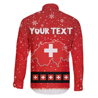 Personalized Swiss Christmas - Designed in Santa Suit Family Matching Off Shoulder Short Dress and Hawaiian Shirt - Wonder Print Shop