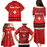 Personalized Swiss Christmas - Designed in Santa Suit Family Matching Puletasi and Hawaiian Shirt - Wonder Print Shop