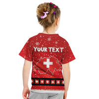 Personalized Swiss Christmas - Designed in Santa Suit Kid T Shirt - Wonder Print Shop
