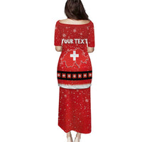 Personalized Swiss Christmas - Designed in Santa Suit Puletasi - Wonder Print Shop