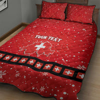 Personalized Swiss Christmas - Designed in Santa Suit Quilt Bed Set - Wonder Print Shop
