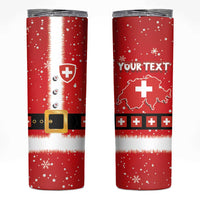 Personalized Swiss Christmas - Designed in Santa Suit Skinny Tumbler - Wonder Print Shop