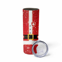 Personalized Swiss Christmas - Designed in Santa Suit Skinny Tumbler - Wonder Print Shop