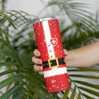 Personalized Swiss Christmas - Designed in Santa Suit Skinny Tumbler - Wonder Print Shop