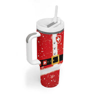Personalized Swiss Christmas - Designed in Santa Suit Tumbler With Handle - Wonder Print Shop