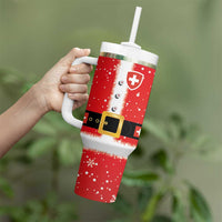 Personalized Swiss Christmas - Designed in Santa Suit Tumbler With Handle - Wonder Print Shop