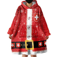 Personalized Swiss Christmas - Designed in Santa Suit Wearable Blanket Hoodie - Wonder Print Shop