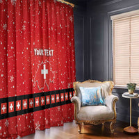 Personalized Swiss Christmas - Designed in Santa Suit Window Curtain - Wonder Print Shop