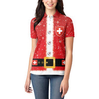 Personalized Swiss Christmas - Designed in Santa Suit Women Polo Shirt - Wonder Print Shop
