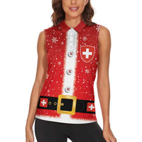 Personalized Swiss Christmas - Designed in Santa Suit Women Sleeveless Polo Shirt - Wonder Print Shop