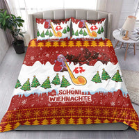Swiss Santa Plays The Alphorn Christmas Bedding Set The Matterhorn with Christmas Elements - Wonder Print Shop